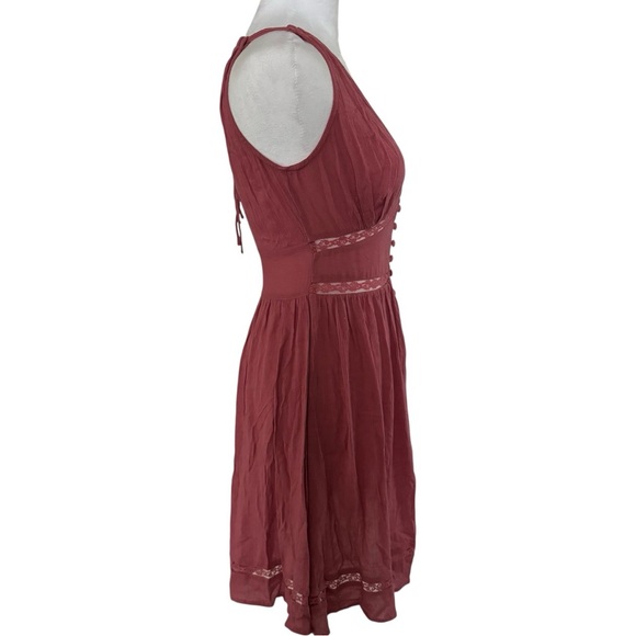 ASOS Dusty Rose Lace Trim Plunge Dress NWT Size 4 - Picture 5 of 12